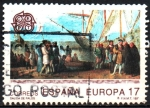 Stamps Spain -  500th  ANIVERSARIO  DEL  DESCUBRIMIENTO  DE  AMÉRICA.  SALIDA  DE  PUERTO    PALOS.