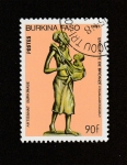 Stamps Burkina Faso -  Estatuilla de bronce
