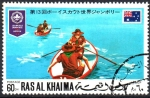 Stamps United Arab Emirates -  MOVIMIENTO  SCOUT.  REMANDO  LANCHA.