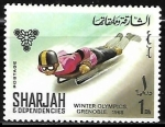 Stamps United Arab Emirates -  Juegos Olimpicos Genoble 1968 - Bobsleighing