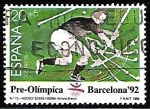 Sellos de Europa - Espa�a -  Pre-Olímpica Barcelona 92 - Hokey -