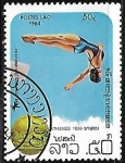 Sellos de America - Nicaragua -  Juegos Olímpicos Los Ángeles 1984 - Salto de Tampolin   