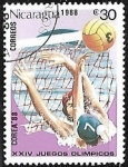 Stamps Nicaragua -  Juegos Olímpicos de Seul 1988 - Water polo 