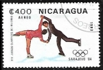 Stamps Nicaragua -  Juegos Olímpicos - Los Ángeles 1984 - Patinaje Artístico 