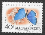 Stamps Hungary -  1270 - Mariposa