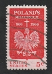Stamps United States -  806 - Milenario de Polonia