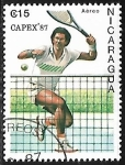 Stamps Nicaragua -  Capex'87 - Tenis