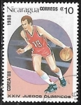 Stamps Nicaragua -  Juegos Olímpicos de Seul 1988 - Baloncesto