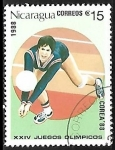 Sellos de America - Nicaragua -  Juegos Olímpicos de Seul 1988 - Voleibol