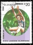 Stamps Nicaragua -  Juegos Olímpicos de Seul 1988 -Salto de Longitud 