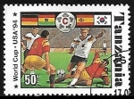 Stamps Tanzania -  Copa del Mundo de fútbol USA'94 