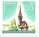 Stamps Romania -  IGLESIA  DE  MADERA  EN  PLOPIS