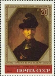 Stamps Russia -  Pinturas de Rembrandt en el Museo del Hermitage. Viejo guerrero