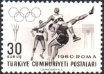 Stamps : Asia : Turkey :  JUEGOS  OLÍPICOS  DE  ROMA.  BALONCESTO.