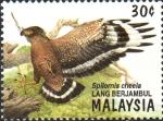 Stamps : Asia : Malaysia :  AVES  DE  PRESA.  ÁGUILA  CRESTADA.