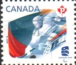 Stamps Canada -  JUEGOS  OLÍMPICOS  DE  INVIERNO  EN  VACOOVER.  HOCKEY  SOBRE  HIELO  EN  TRINEO.
