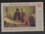 Stamps Russia -  Fondo de Cultura Soviética. Barynya mirando el diseño de bordado (K.V. Lebedev, 1905)