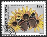 Stamps Hungary -  Mariposas - Vanessa atalanta