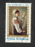 Sellos de Europa - Rumania -  2894 - Año Internacional de la Mujer, Hilandera