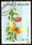 Stamps : Africa : S�o_Tom�_and_Pr�ncipe :  Mariposas - Brown and white butterfly