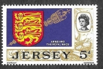 Stamps : Europe : United_Kingdom :  12 - Armas de Jersey y Maza Real (JERSEY)