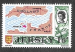 Stamps United Kingdom -  16 - Mapa del Canal de la Mancha (JERSEY)