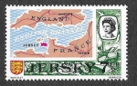 Stamps : Europe : United_Kingdom :  44 - Mapa del Canal de la Mancha (JERSEY)