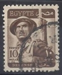 Sellos del Mundo : Africa : Egipto : 1953 - Soldado