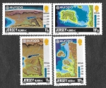 Stamps United Kingdom -  285 a 288  Mapas (JERSEY)