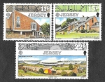 Stamps United Kingdom -  423-422-424  Arquitectura Moderna (JERSEY)