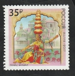 Stamps Russia -  7874 - Danza hindú Bhavai