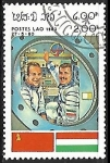 Stamps Laos -  Programa de cooperación espacial - Hungria