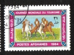 Stamps Afghanistan -  Buzkashi Game, Horse (Equus ferus caballus)