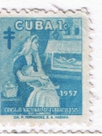 Stamps : America : Cuba :  Consejo Nacional de Tuberculosis 1957