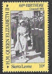Stamps : Africa : Sierra_Leone :  760 - LX Cumpleaños de Isabel II de Inglaterra