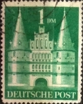 Stamps Germany -  Bizona - 65 - La Holstentor de Lübeck