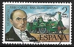 Stamps Spain -  125 Aniv. del Ferrocarril Barcelona-Mataro 