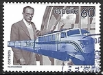 Stamps : Europe : Spain :  Talgo Antiguo - Alejandro Goicochea