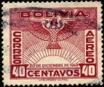 Sellos de America - Bolivia -  Correo Aéreo, alegoría del vuelo. 1943 40 centavos