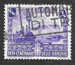 Sellos de Europa - Italia -  411 - Centenario de los Ferrocarriles Italianos