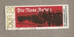 Stamps Germany -  La bandera roja: 50 años revolución Octubre