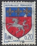 Stamps : Europe : France :  1972 - Escudo de armas, Saint-Lô