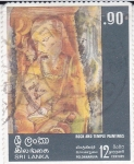 Stamps Sri Lanka -  PINTURAS DE ROCA Y TEMPLO