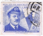 Stamps : America : Chile :  Rescate de Shakleton por el piloto Pardo 1916-1966