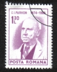 Sellos de Europa - Rumania -  Aniversarios culturales 1974, Dr. C. I. Parhon (1874-1969) médico