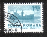 Sellos de Europa - Rumania -  Definitivos - Barcos, Carguero 