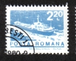 Sellos de Europa - Rumania -  Definitivos - Buques, buque de transporte de minerales 
