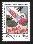 Sellos de Europa - Polonia -  Nacional. Consejo del Pueblo, 40 aniversario.