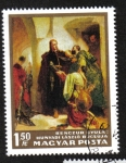 Stamps Hungary -  Cuadros, Despedida de Hunyadi de Gyula Benczúr