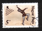 Stamps Hungary -  Campeonato Mundial de Patinaje Artístico, Budapest, Pintura de patinadora artística